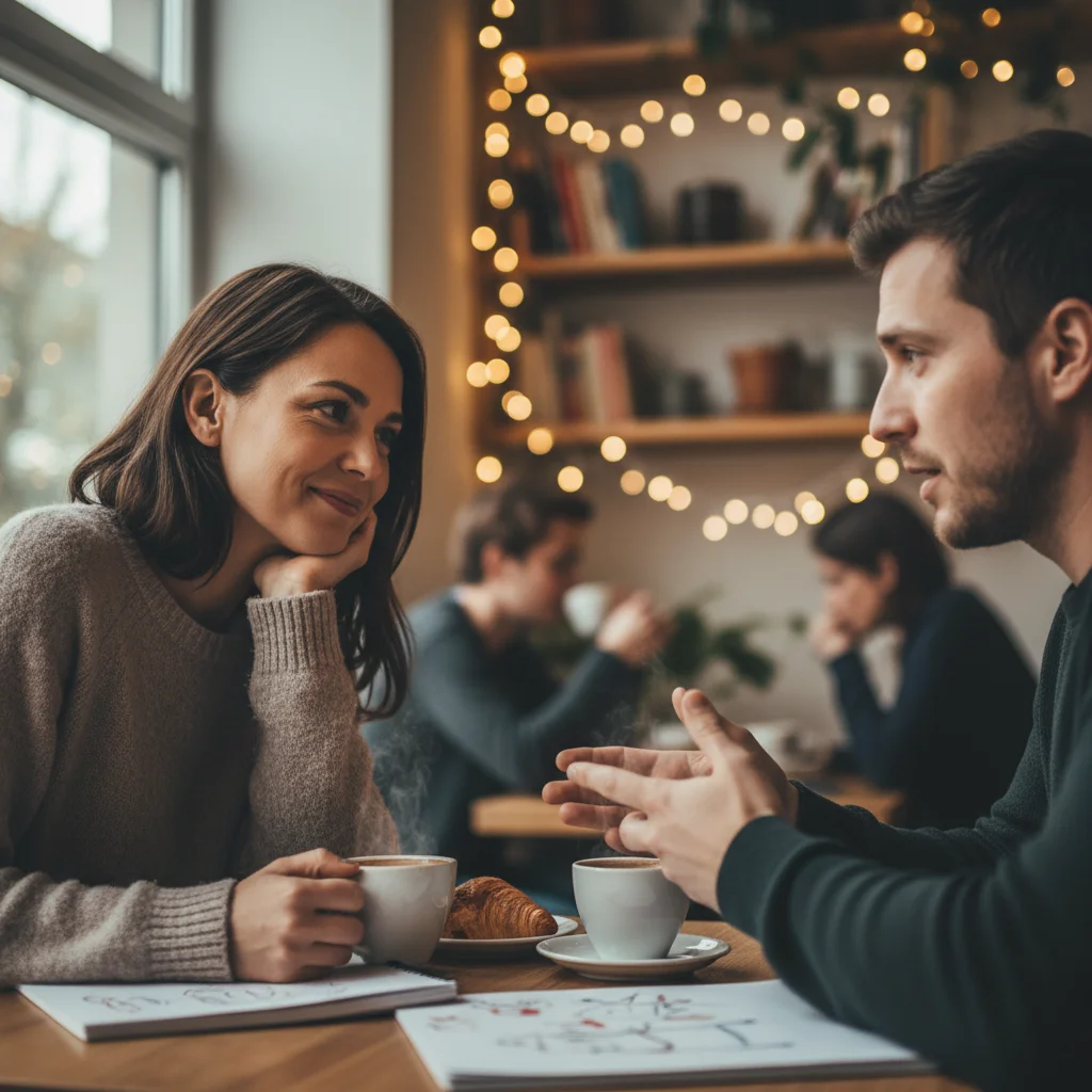Person actively listening and empathizing with another