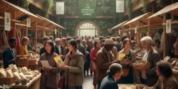 The Rise of Conscious Consumerism: How 3 New Trends are Redefining Ethical Spending in 2026 Consumers thoughtfully examining ethical and sustainable products in a modern marketplace.