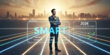Effective Goal Setting 2026: The SMART Method & Modern Adjustments Strategic planning for effective goal setting in 2026, showing SMART goals on a digital interface.