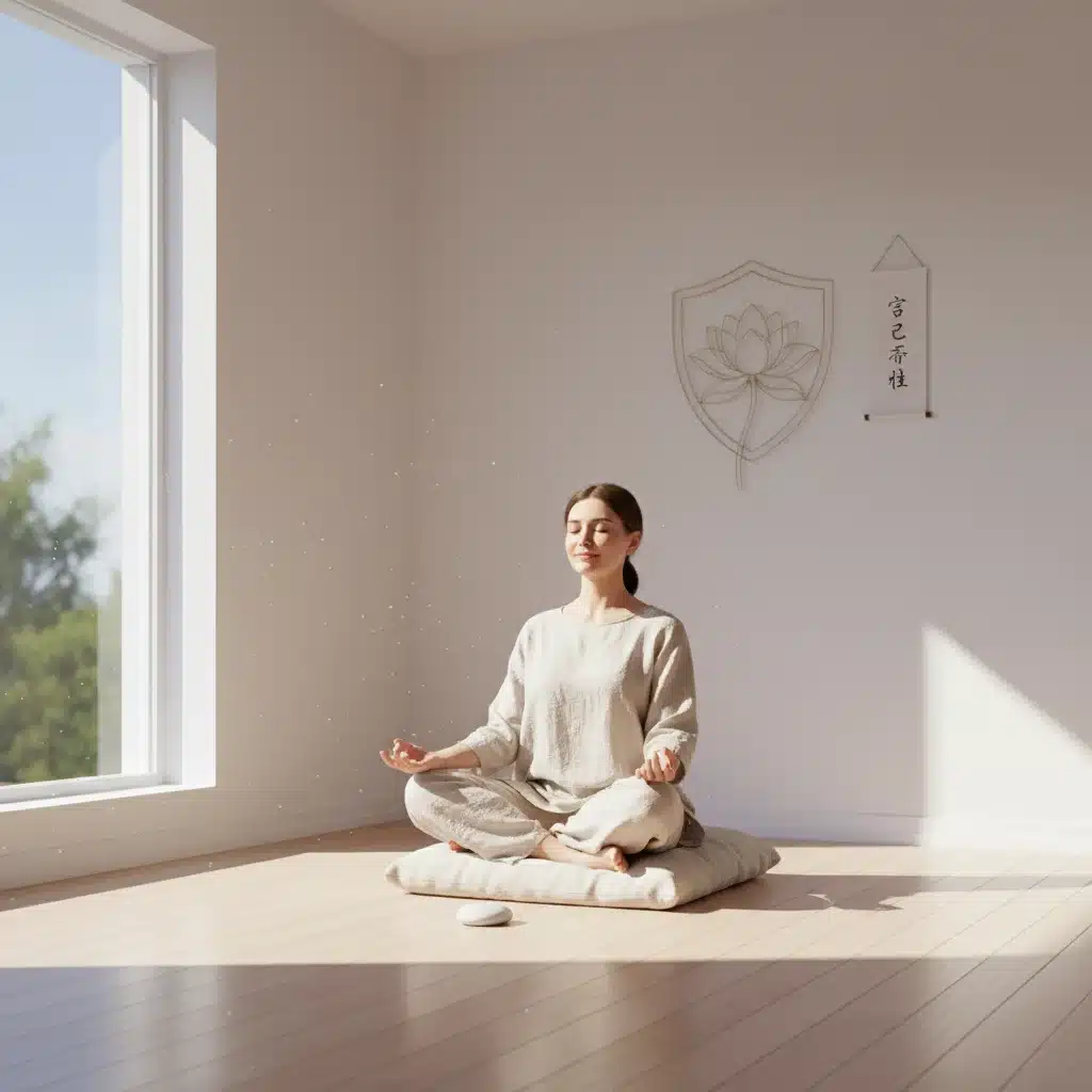 Individual meditating for peace and clarity from boundaries