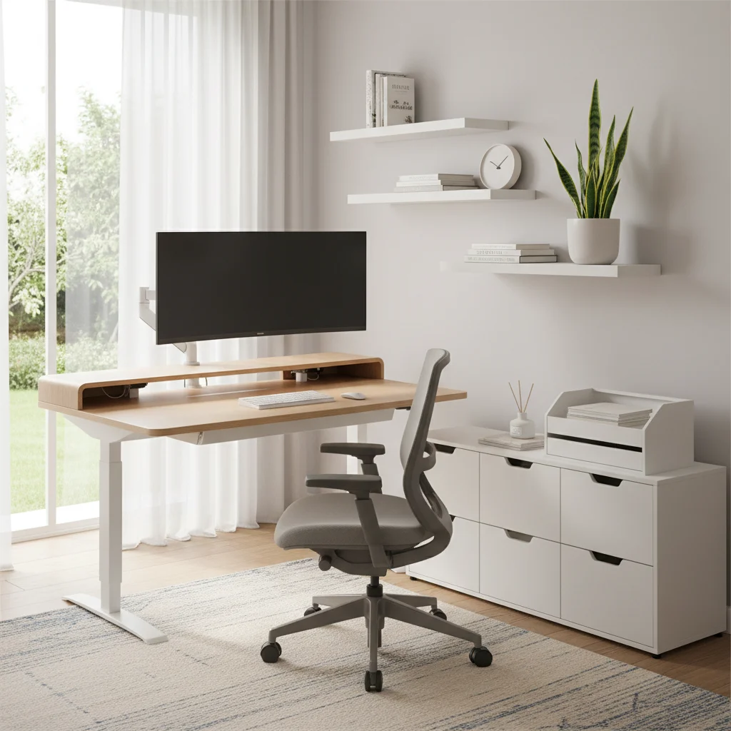 Clutter-free and productive home office with smart storage