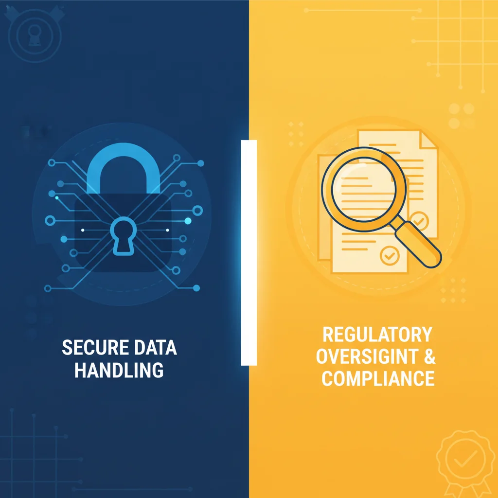 Secure data handling and regulatory compliance illustration