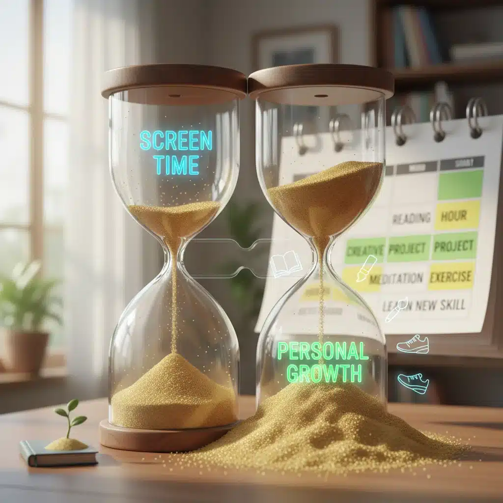 Hourglass symbolizing time reclaimed for personal growth