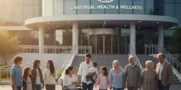 Diverse group symbolizing universal healthcare access and equity