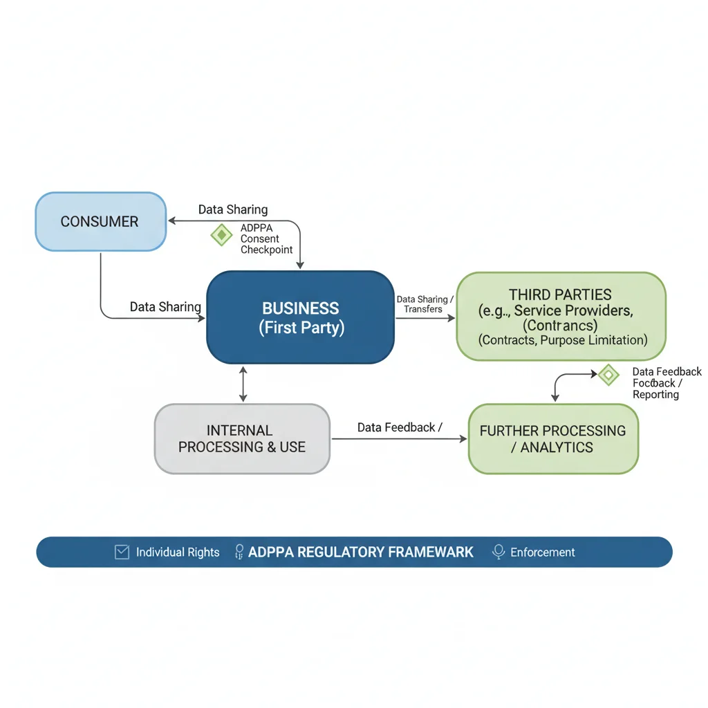 Data flow diagram with ADPPA compliance checkpoints