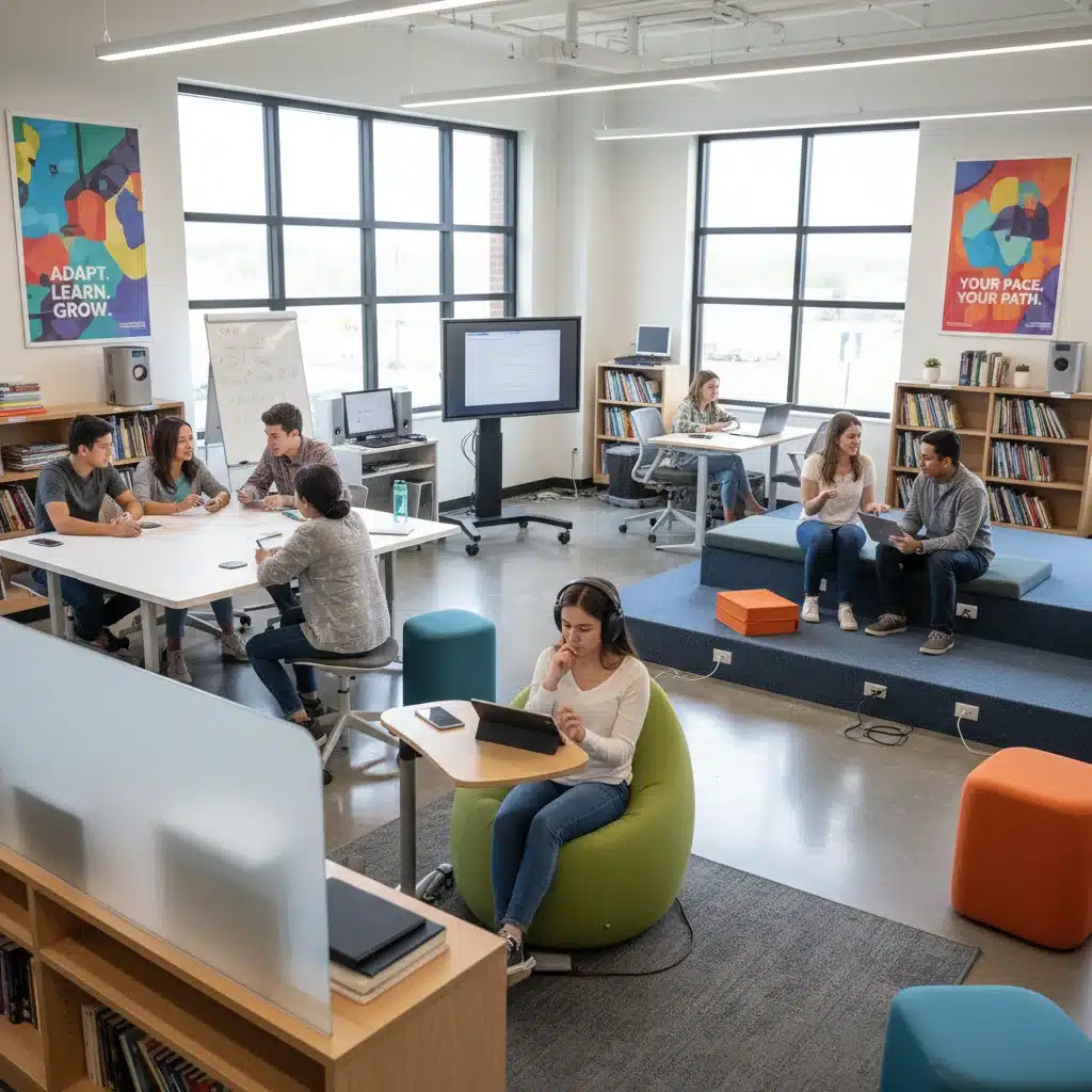 Student demonstrating mastery in competency-based learning environment