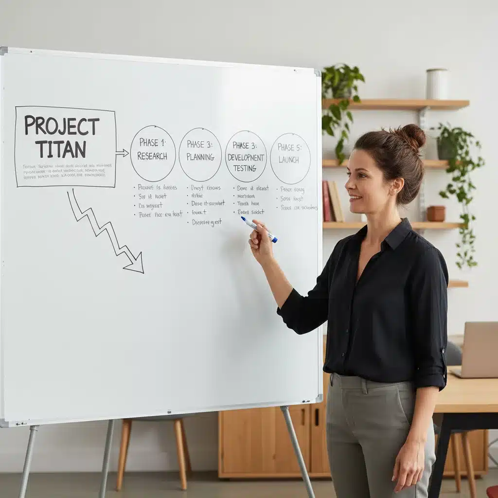 Person breaking down large task into smaller steps