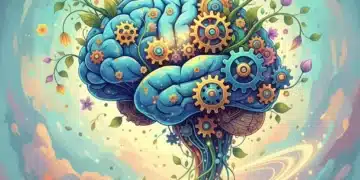 Abstract illustration of a growing mind, symbolizing growth mindset development