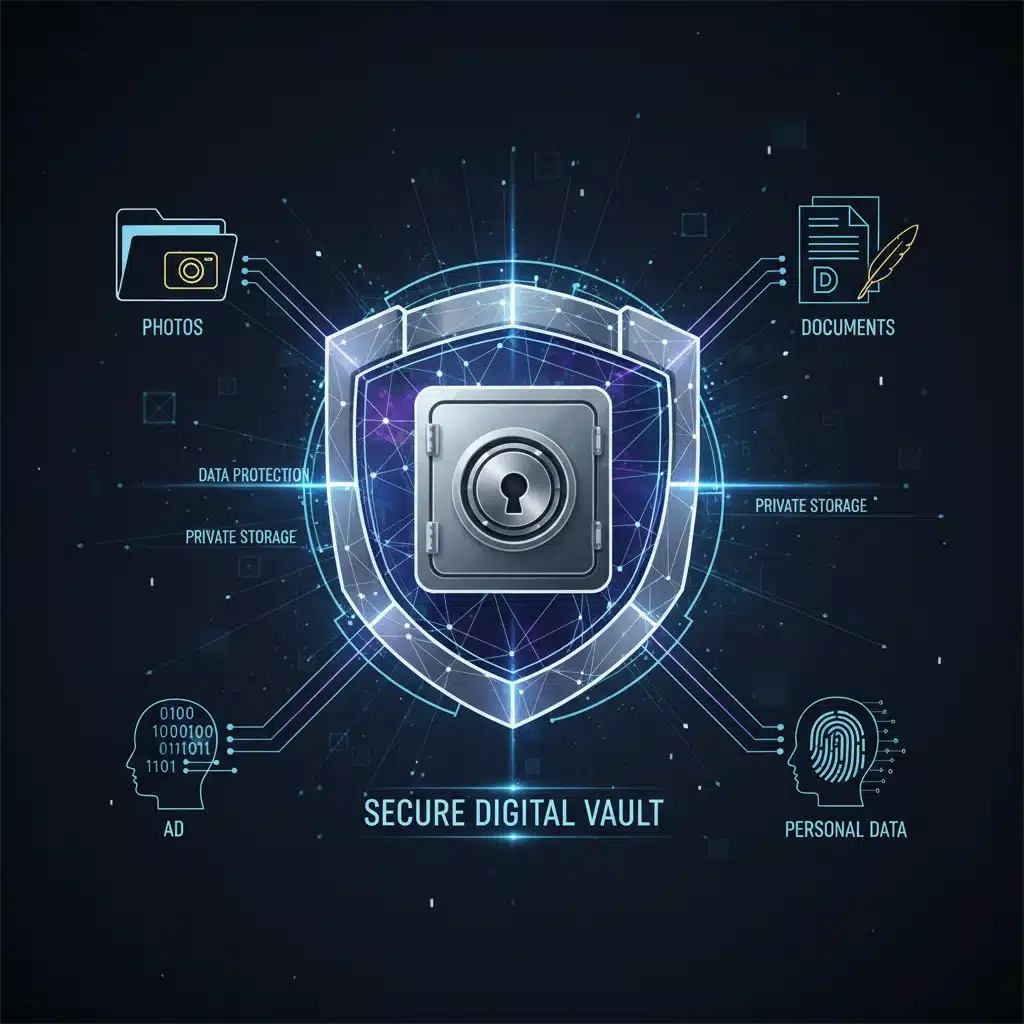 Secure digital vault protecting personal data and online memories