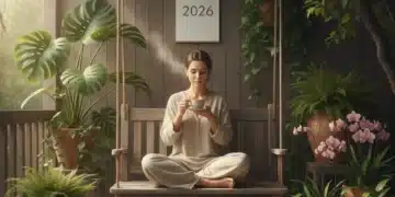 Person enjoying a peaceful moment, embodying slow living principles for 2026.